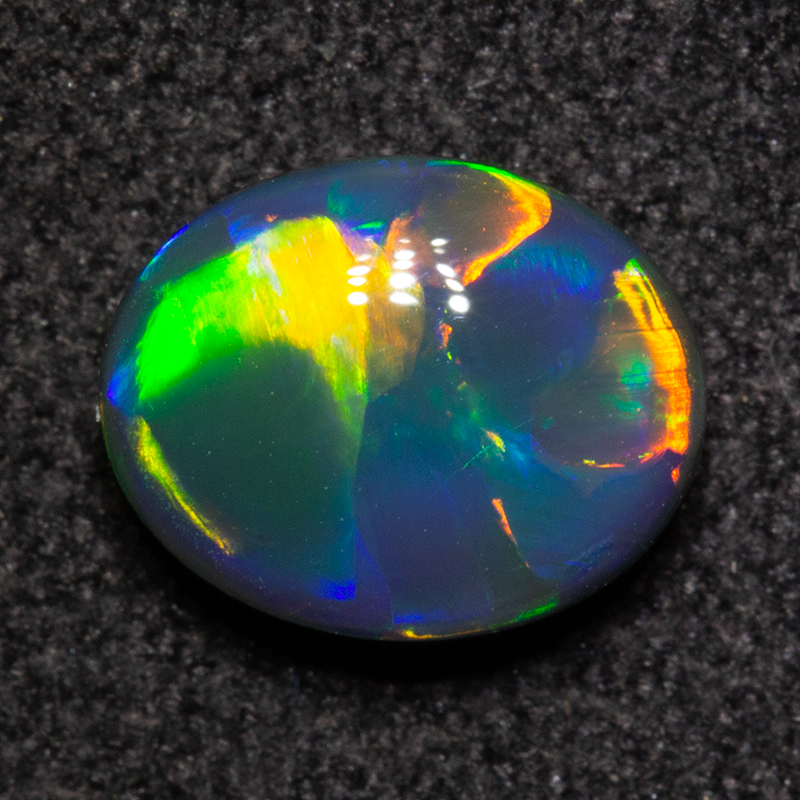 1.22 ct gem black opal 8.2x6.7x3.7mm