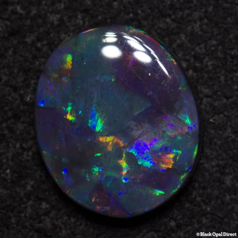 1.24 ct gem black opal 9x7.5x2mm