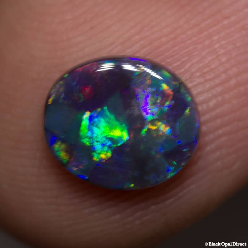 1.24 ct gem black opal 9x7.5x2mm