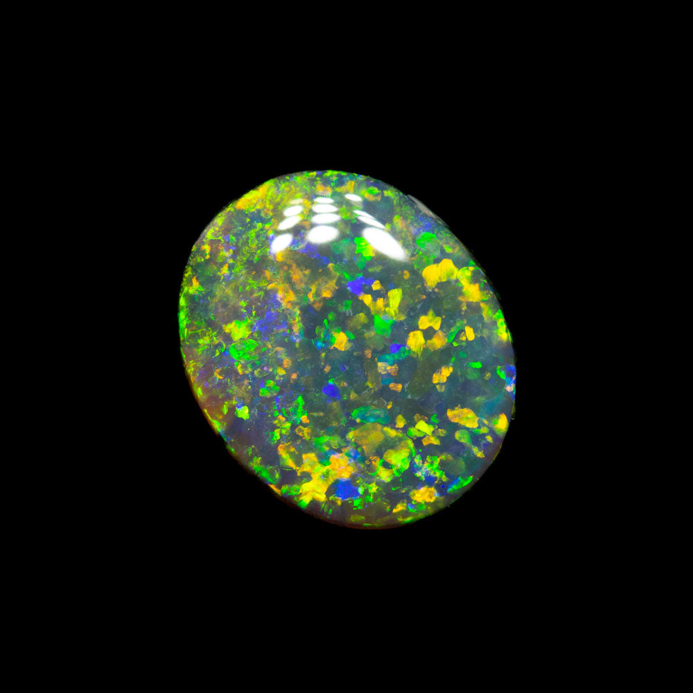 1.38 ct black opal 9.6x8.1x2.4mm