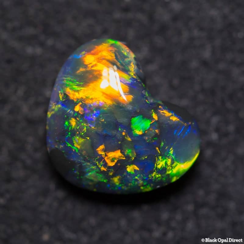 1.41 ct gem black opal heart double sided 8.3x7x4mm