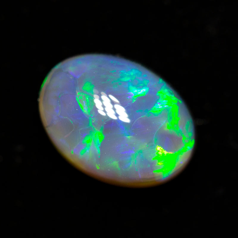 1.43 ct black crystal opal 8.3x6.2x4.5mm