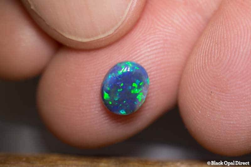 1.50 ct gem black opal 8x7x4mm