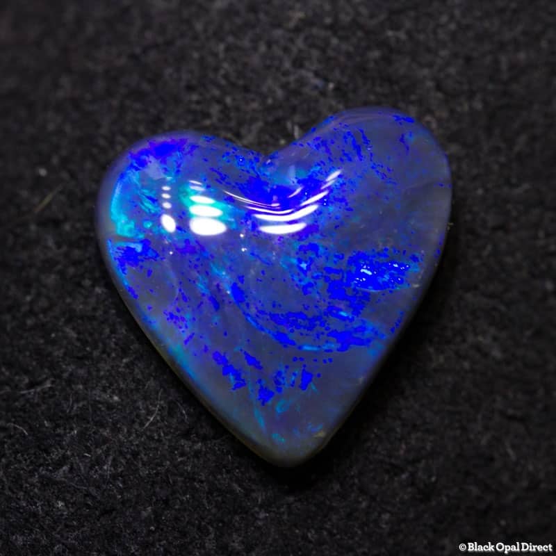 1.52 ct black opal heart 9x9x3mm