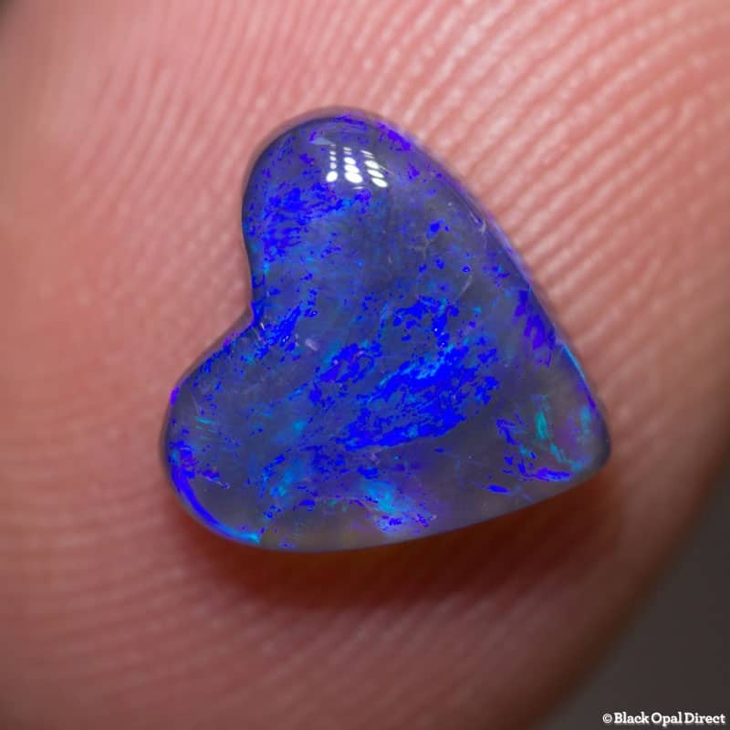 1.52 ct black opal heart 9x9x3mm