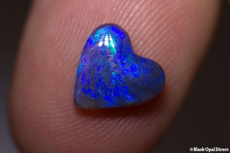 1.52 ct black opal heart 9x9x3mm