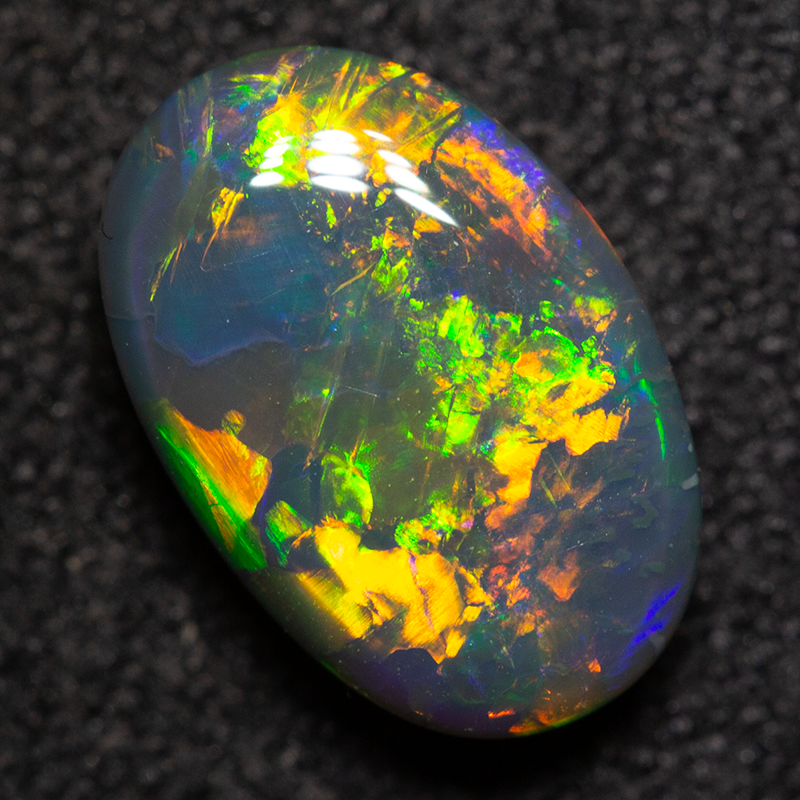 1.65 ct gem black opal 9.5x6.5x3.5mm
