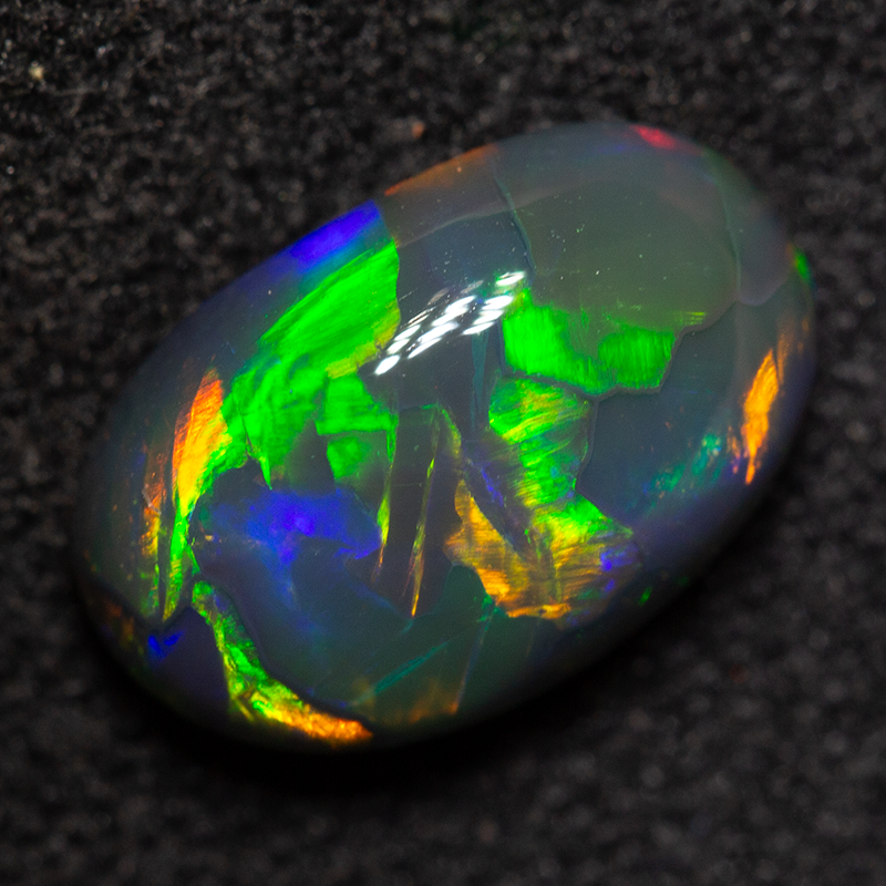 1.65 ct gem black opal 9.5x6.5x3.5mm