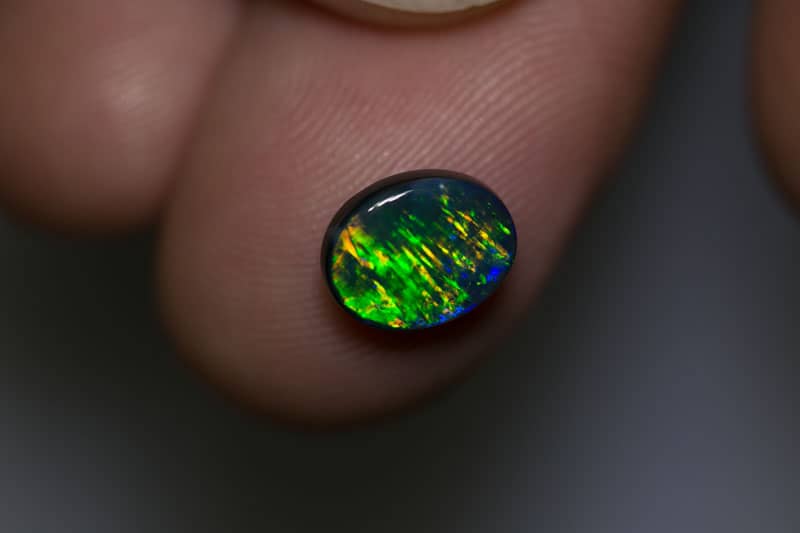 1.70 ct gem black opal 9x7x3.5mm