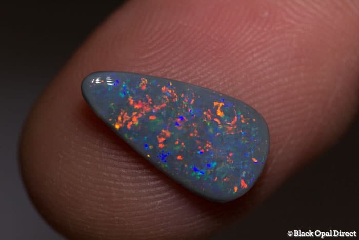 1.95 ct drop shape semi black opal 15x8x2.5mm