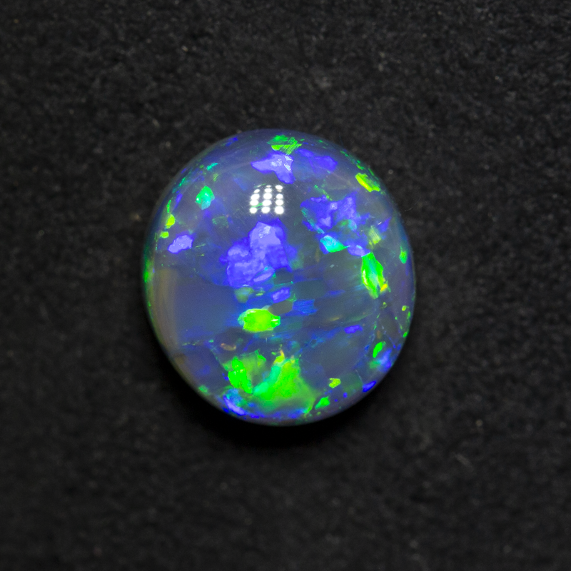 1.78 ct gem black opal 8.5x7.9x4.9mm