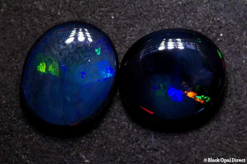 10.20ct black opal pair