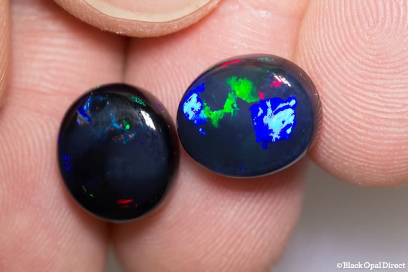 10.20 ct black opal pair 12x11mm