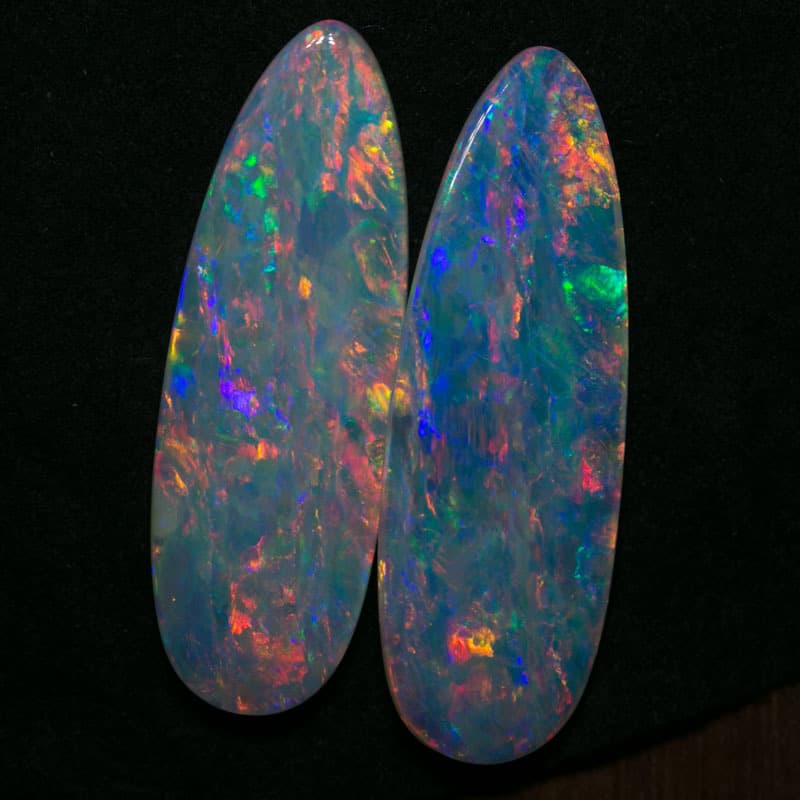 10.69 ct crystal opal pair 28x10x3mm