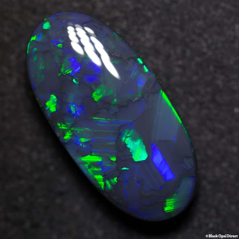 11.28 ct gem black opal 22x11x6mm