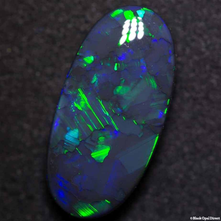 11.28 ct gem black opal 22x11x6mm