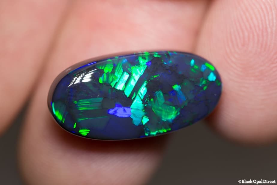 11.28 ct gem black opal 22x11x6mm