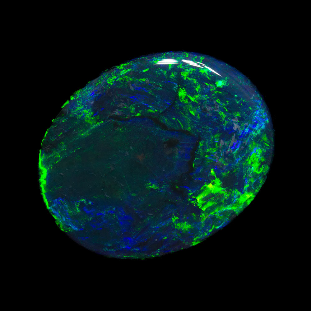 14.59 ct gem black opal 22x17.8x5.3mm