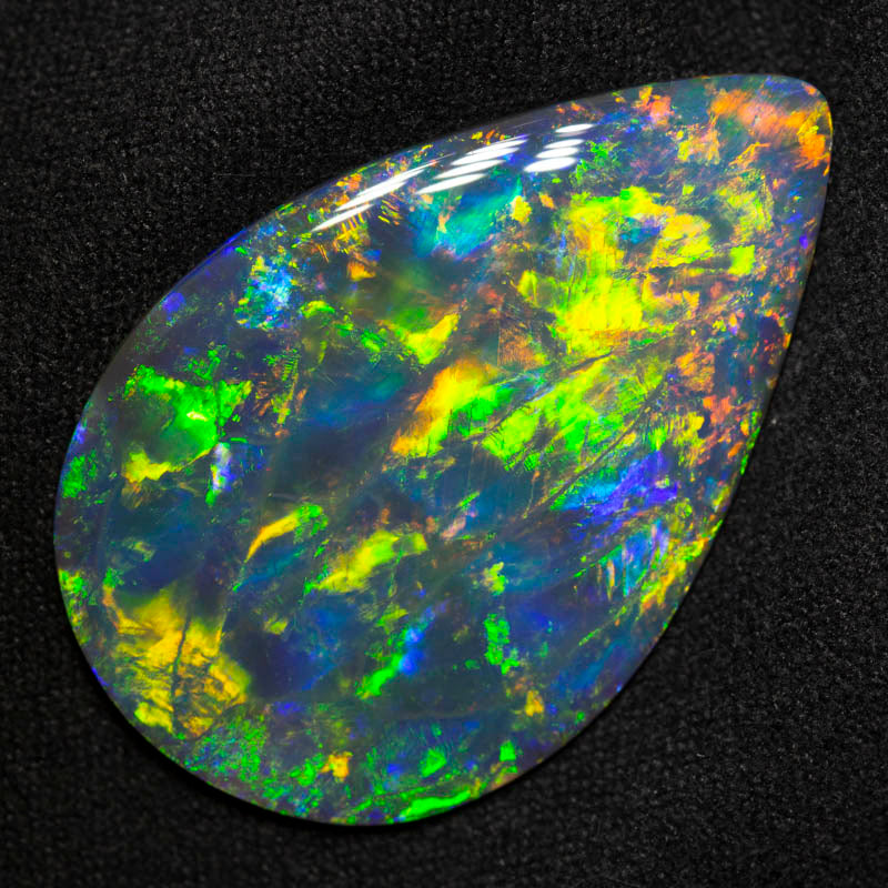 15.90 ct gem black opal 34x21.6x3.7mm