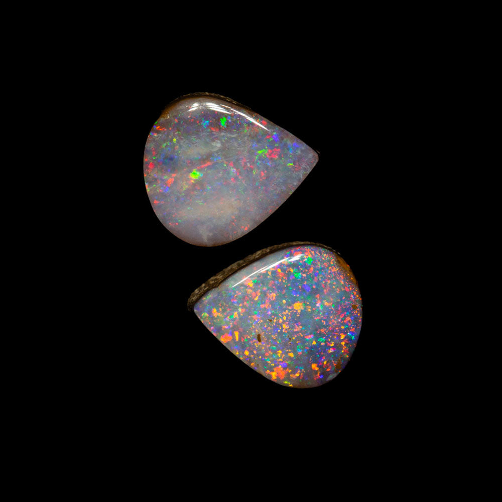 2.07 ct boulder opal pair 7.3x6.4x2.9mm