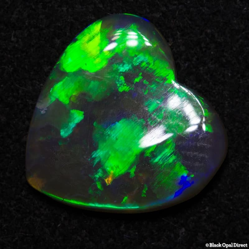 2.15 ct semi black crystal opal heart 12x12x2mm