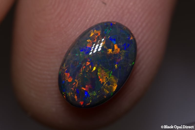 2.24 ct double sided black opal gem 11.5x5x4mm