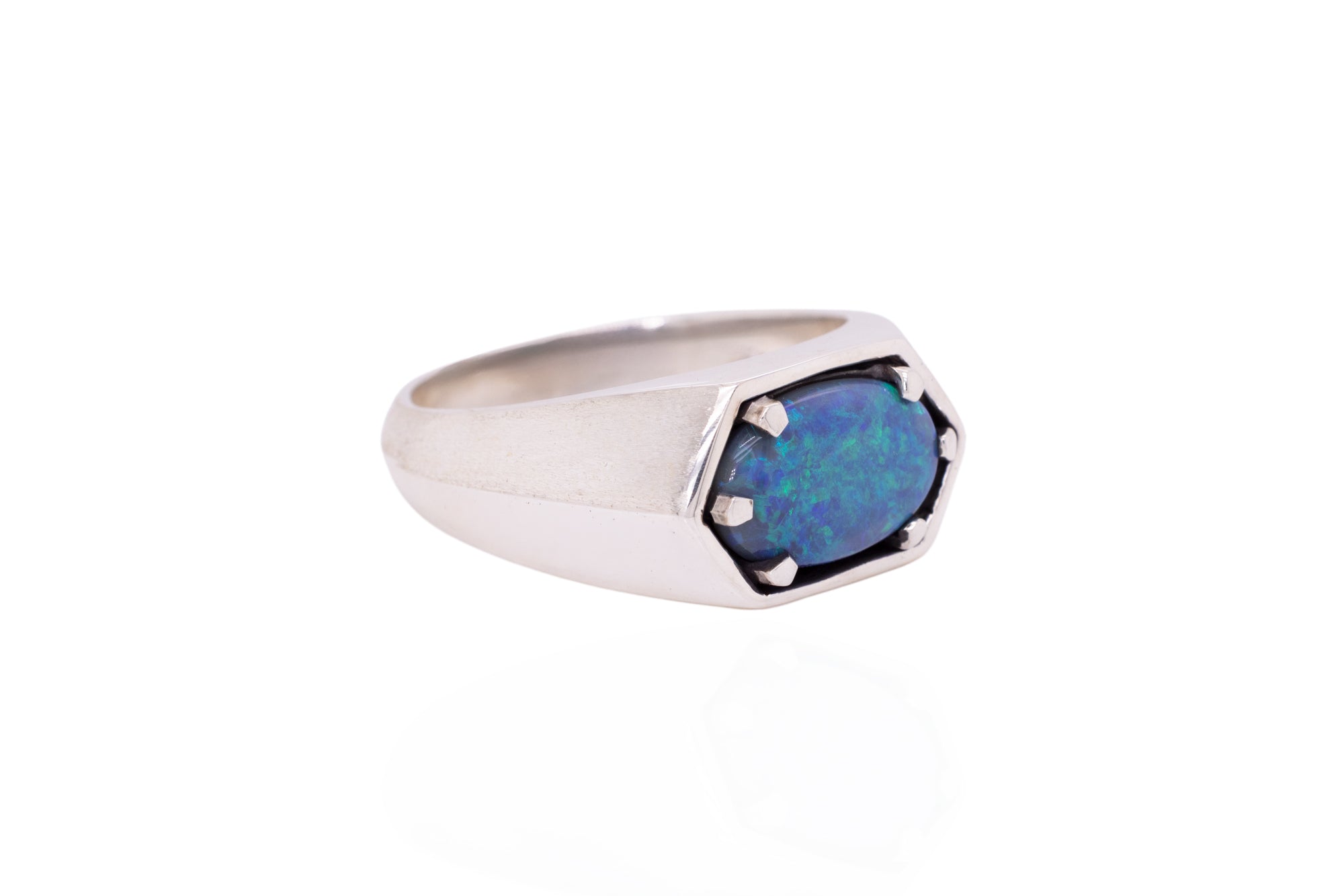Saxon — Sterling Silver 2.32 ct Dark Opal Ring