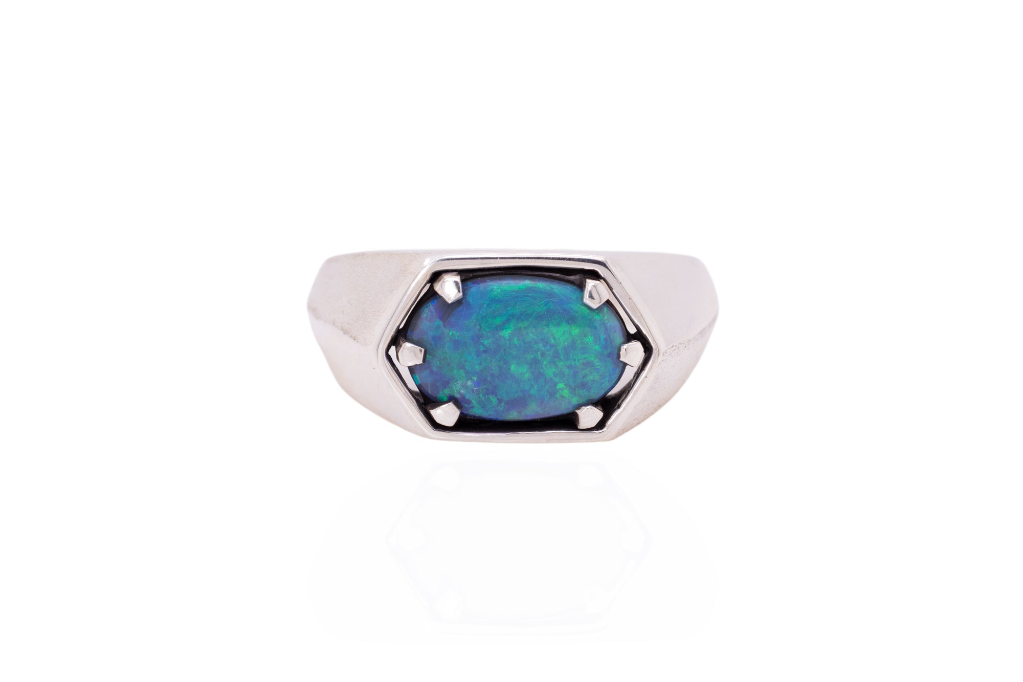Saxon — Sterling Silver 2.32 ct Dark Opal Ring