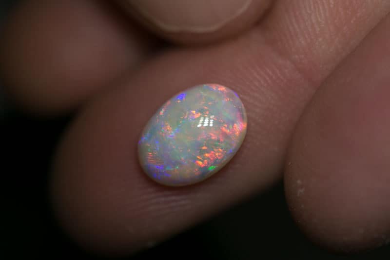2.34 ct double sided white opal 11x8x4mm