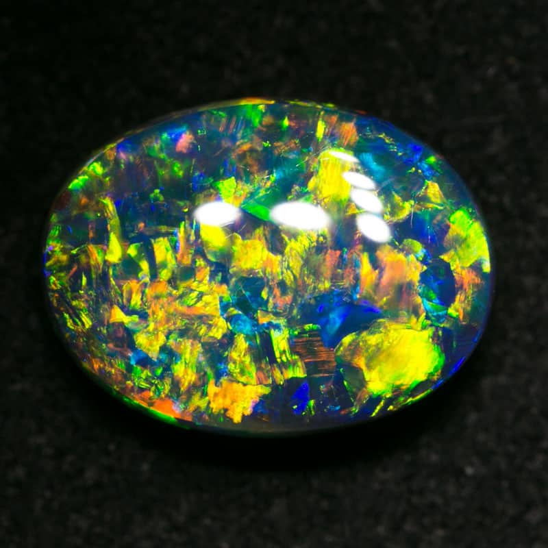 2.35 ct gem black opal 10.5x8x4mm