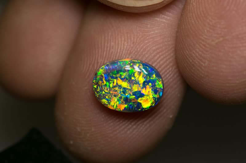 2.35 ct gem black opal 10.5x8x4mm