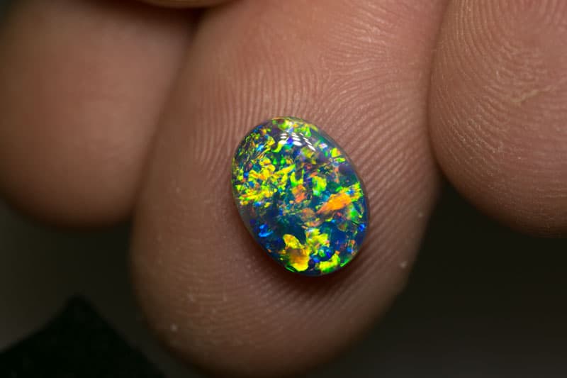 2.35 ct gem black opal 10.5x8x4mm
