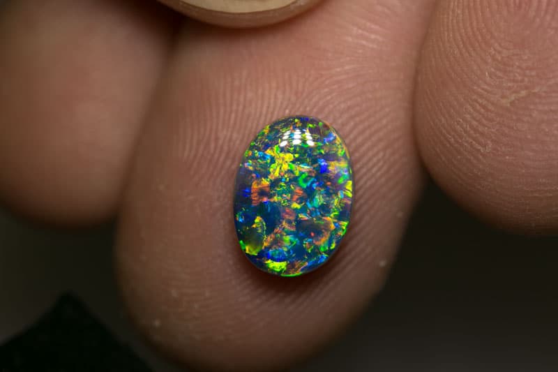 2.35 ct gem black opal 10.5x8x4mm