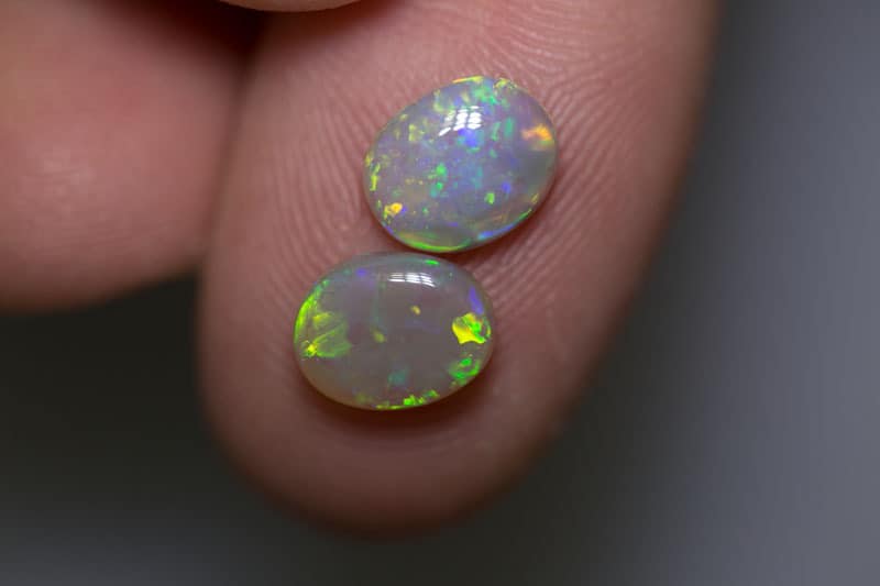 2.42 ct dark opal pair 8.5x7x3mm