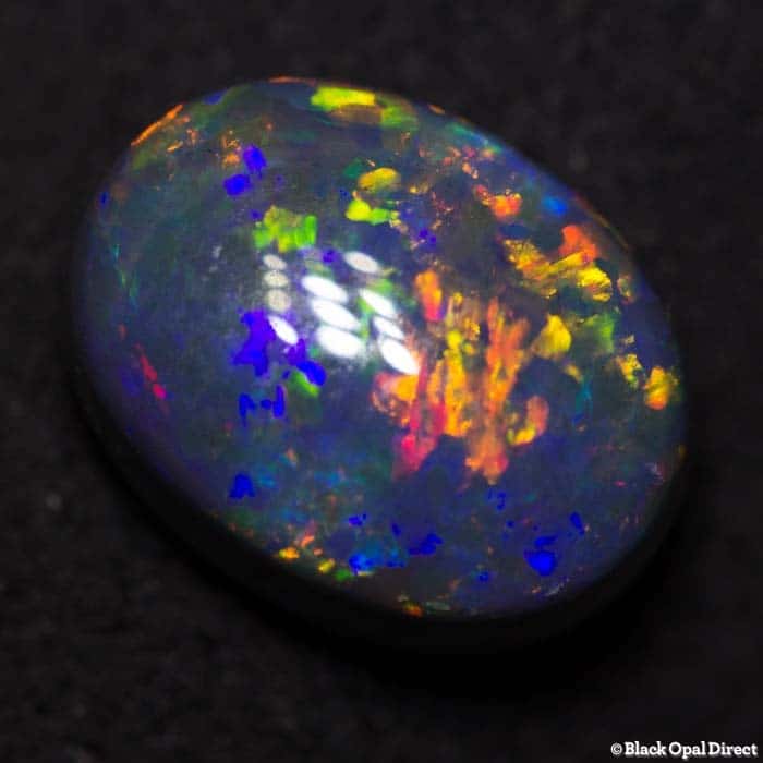 2.70 ct gem black opal double sided 10.5x8x5mm