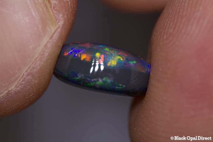 2.70 ct gem black opal double sided 10.5x8x5mm