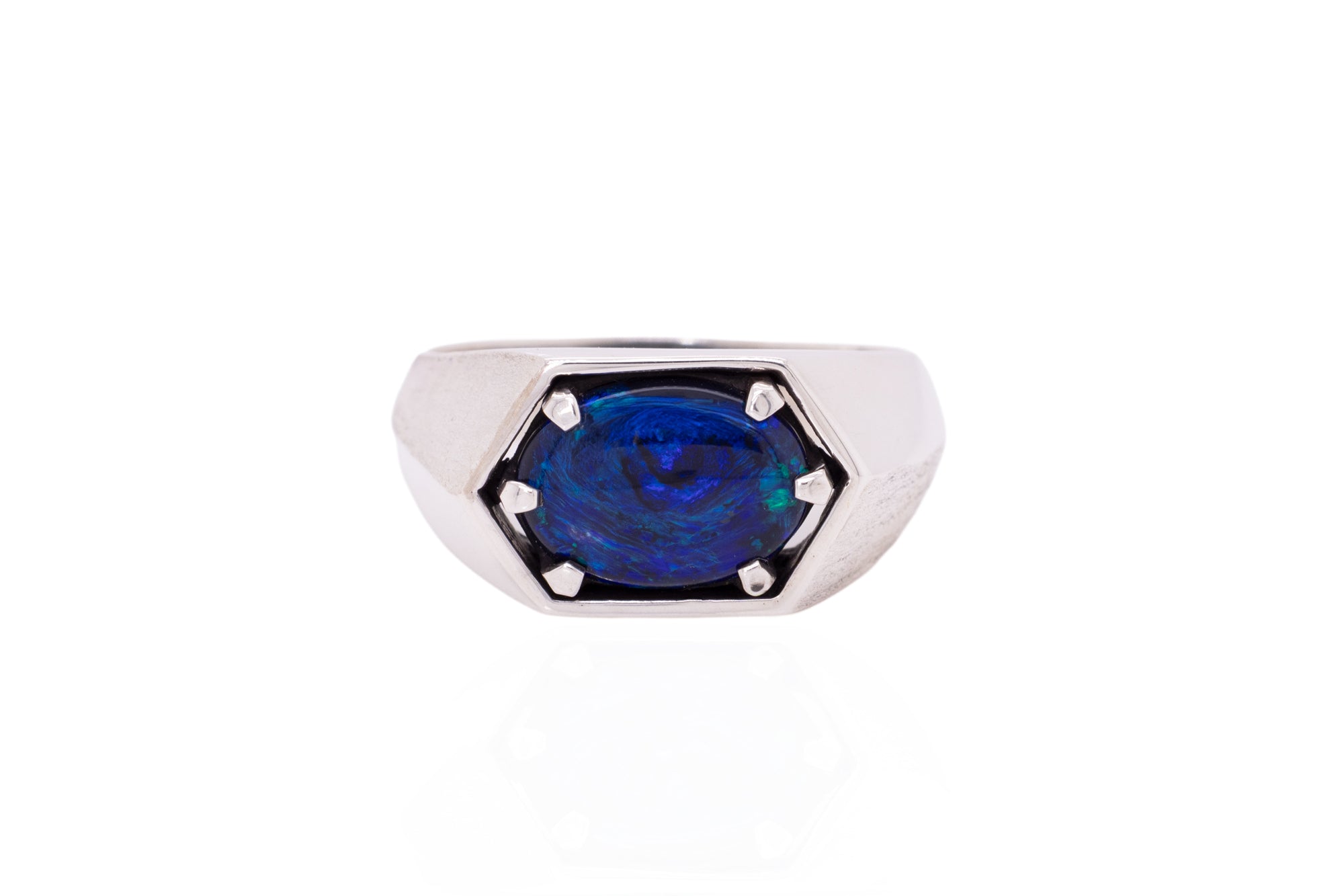 Saxon — Sterling Silver 2.73 ct Black Opal Ring