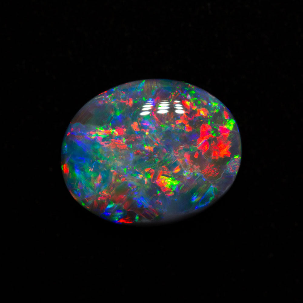 2.79 ct gem black opal 11x8.9x4.3mm
