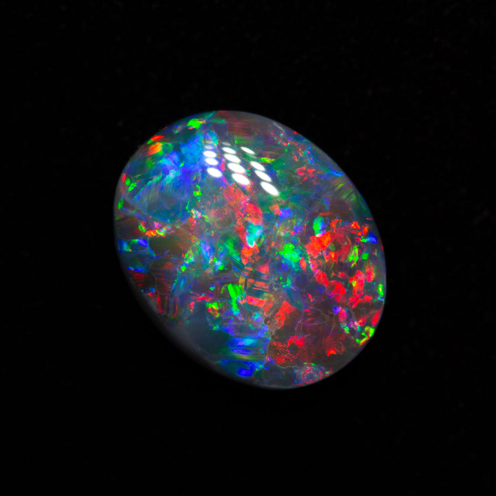 2.79 ct gem black opal 11x8.9x4.3mm