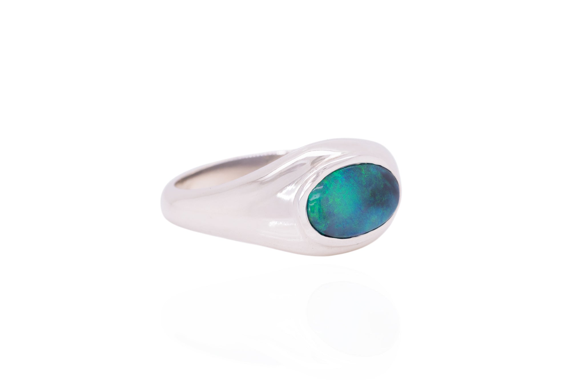 Duke — Sterling Silver 2.90 ct Black Opal Ring