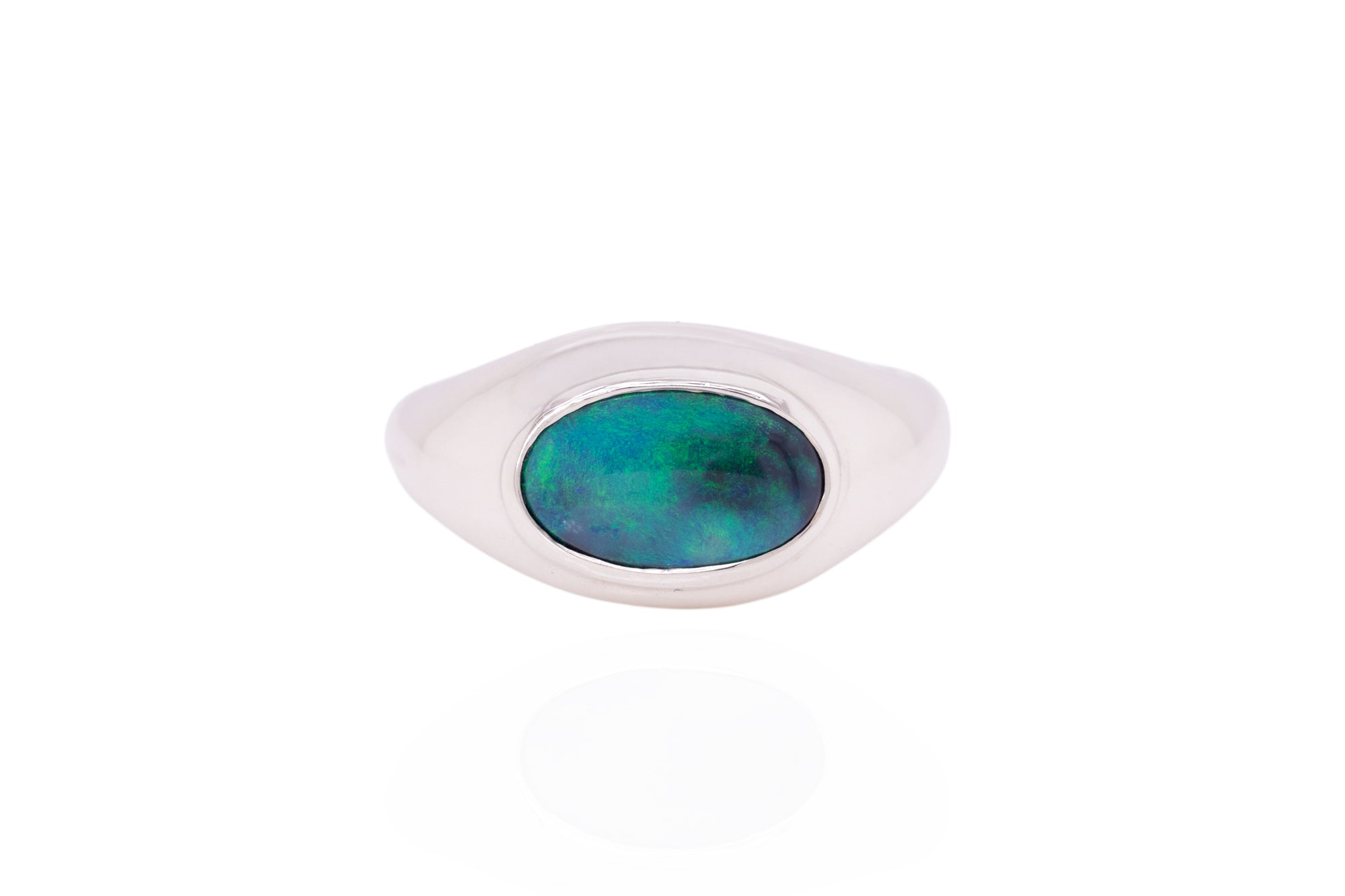 Duke — Sterling Silver 2.90 ct Black Opal Ring