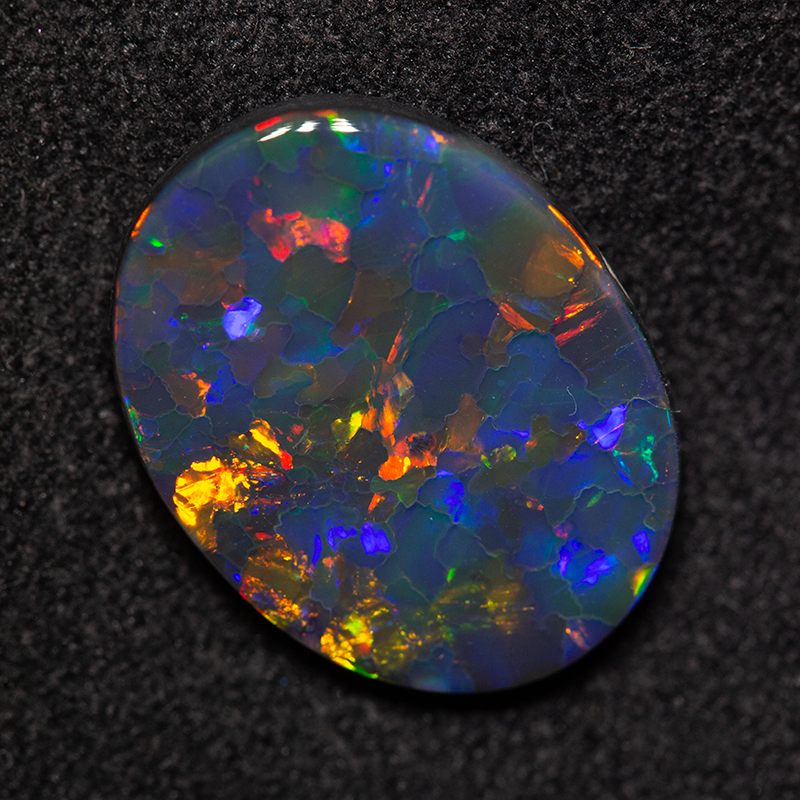 3.09 ct gem black opal 14.6x11.3x2.6mm