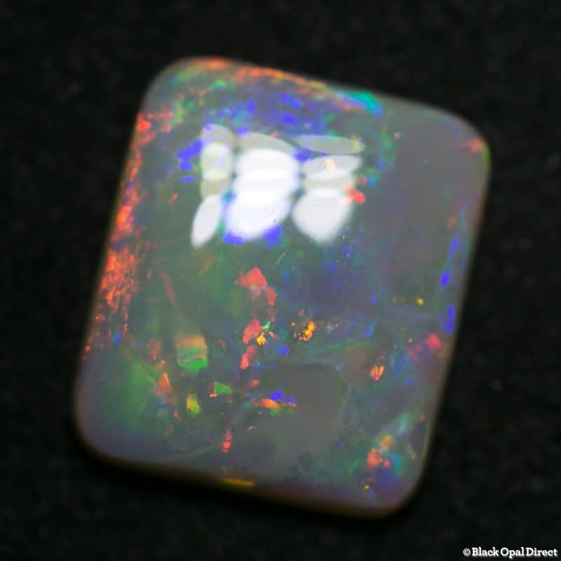 3.57 ct cushion cut white opal 12x10.5x3mm