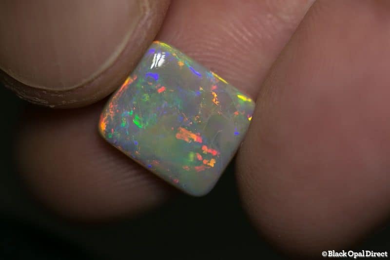 3.57 ct cushion cut white opal 12x10.5x3mm