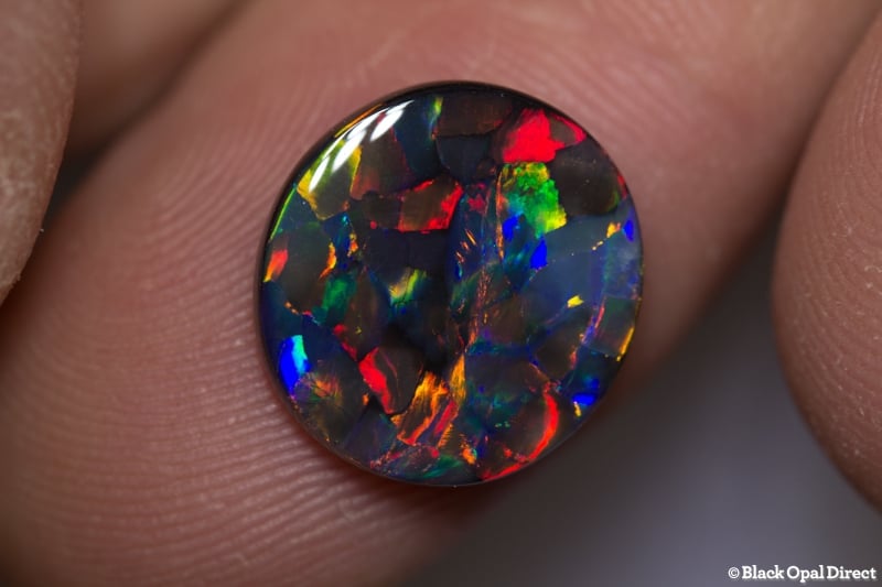 3.60 ct gem black opal collectors piece 13.8x13x2.5mm