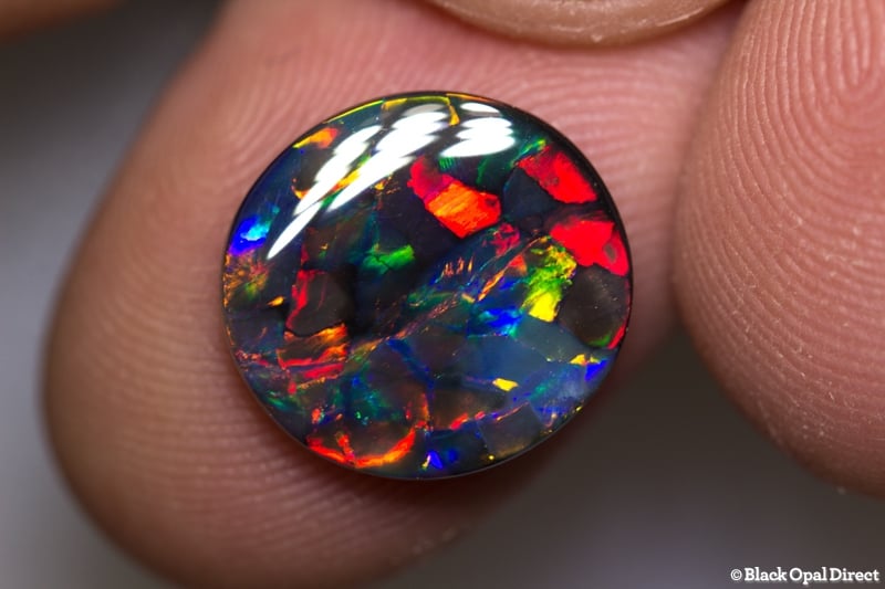 3.60 ct gem black opal collectors piece 13.8x13x2.5mm