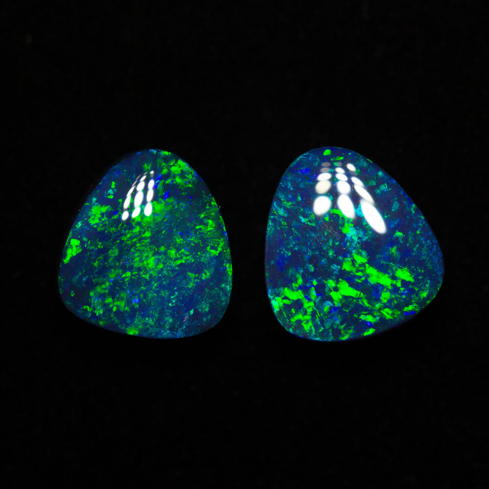 3.67 ct black opal pair 8.3x7.7x4.2mm