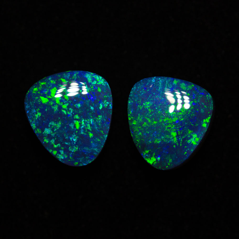 3.67 ct black opal pair 8.3x7.7x4.2mm