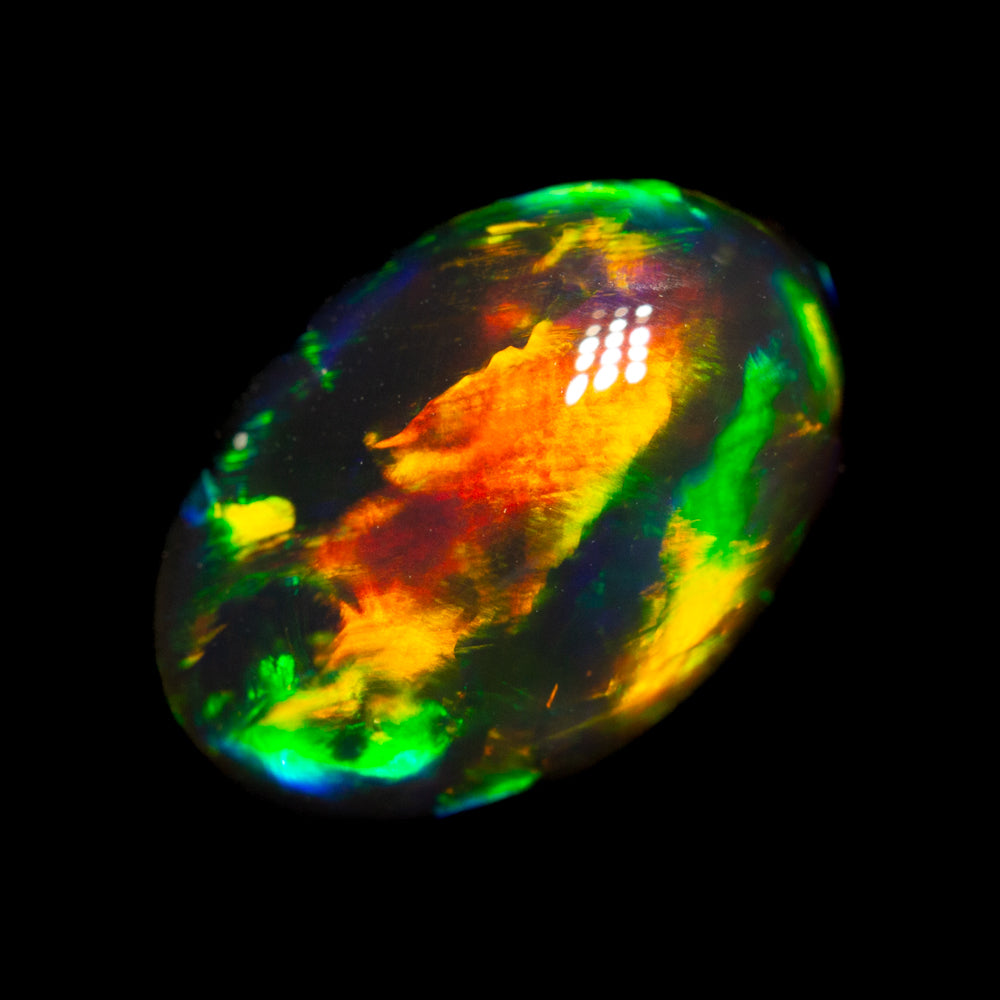 3.70 ct gem black crystal opal 11.8x8.2x6.1mm