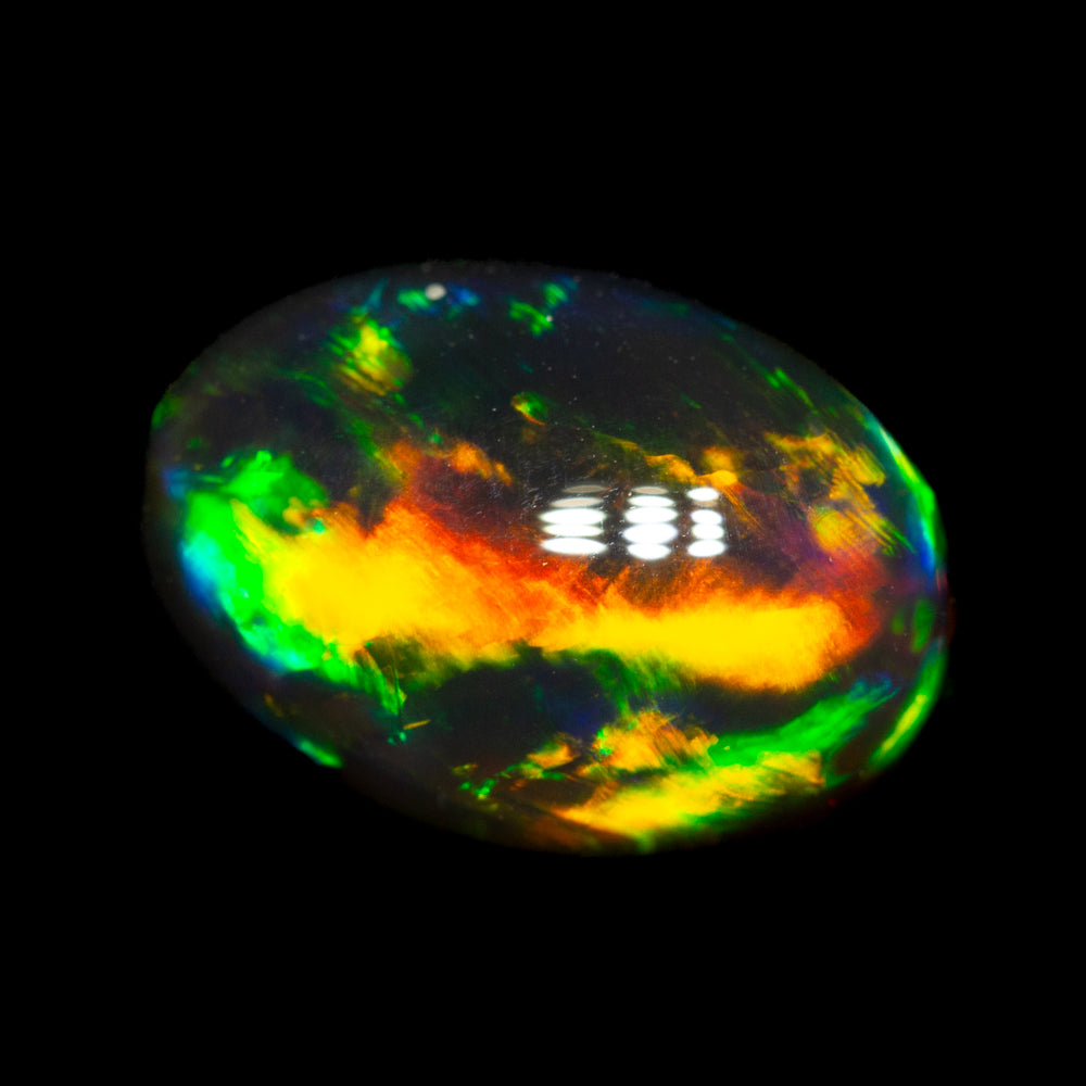 3.70 ct gem black crystal opal 11.8x8.2x6.1mm